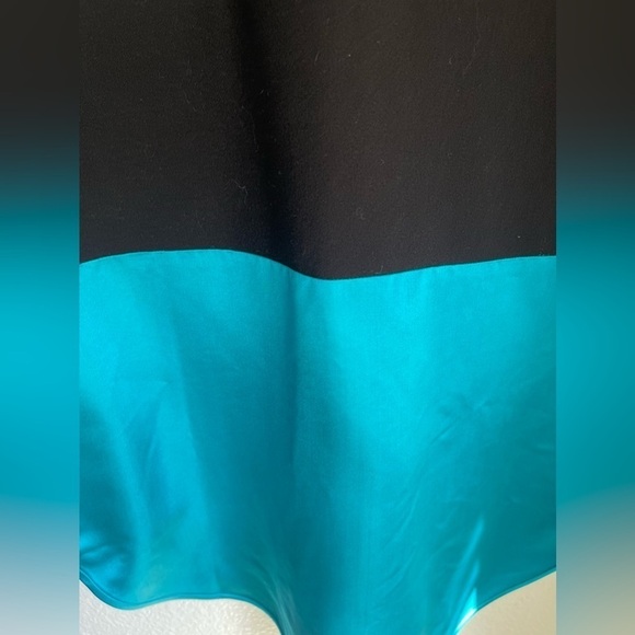 Cynthia rowley combo crew neck tunic dress black/ teal - Picture 2 of 9